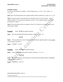 Section 1.6 Scientific Notation - CMS