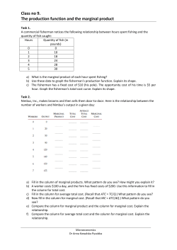 Class no 9. The production function and the marginal product