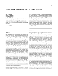 Lizards, Lipids, and Dietary Links to Animal Function