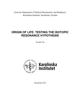 origin of life: testing the isotopic resonance hypothesis