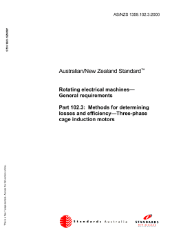 AS/NZS 1359.102.3:2000 Rotating electrical machines