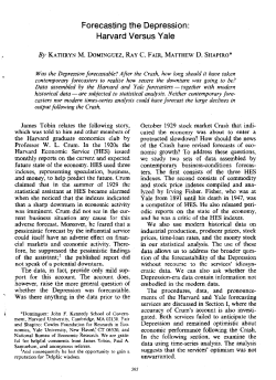 Forecasting the Depression: Harvard Versus Yale