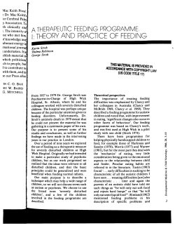 1: theory and practice of feeding