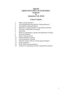 ARD 501 GROUP DYNAMICS IN EXTENSION. Section B Course