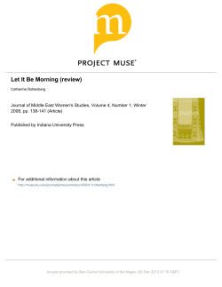 Let It Be Morning (review)