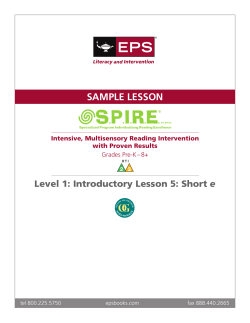 sample lesson - EPS Literacy and Intervention