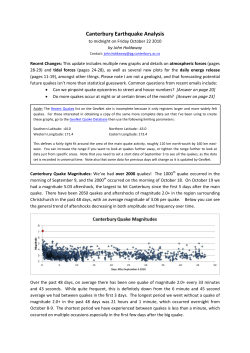 Canterbury Earthquake Analysis