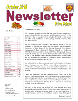 October 2016 - St Ivo School