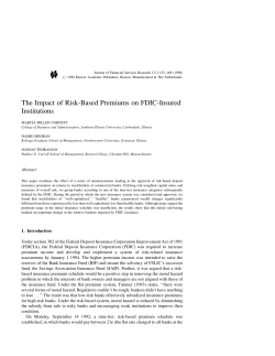 The Impact of Risk-Based Premiums on FDIC