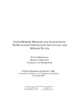 CROSS-BORDER MERGERS AND ACQUISITIONS: ON