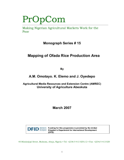 Mapping of Ofada rice production areas - Propcom Mai