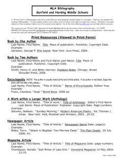 mla bibliography handout - Lakewood City School District