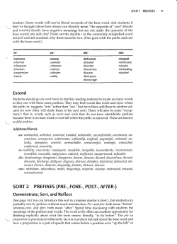 soRT 2 PREFTXES (PRE-, FORE-, qOST-, AFTER-I