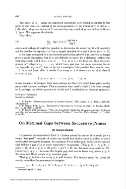 On Maximal Gaps between Successive Primes