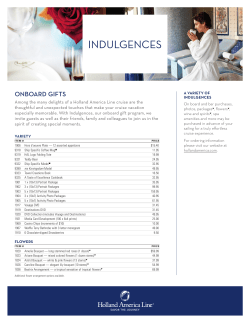 indulgences - Holland America Line