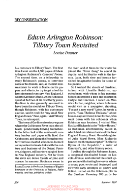 Edwin Arlington Robinson: Tilbury Town Revisited
