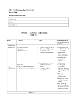 SPA 104: Intermediate SPANISH II SPA104