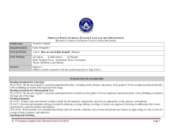 Gr. 9 Transition English Unit 4 Revised Draft 6/24/2015 Page 1
