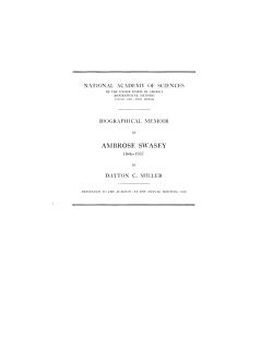 ambrose swasey - National Academy of Sciences