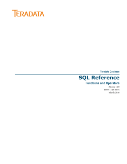SQL Reference: Functions and Operators