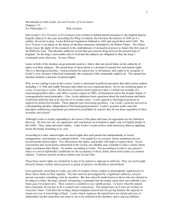 Introduction to John Locke, Second Treatise of