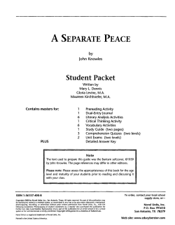 SEPARATE PEACE - PopulationMe.com