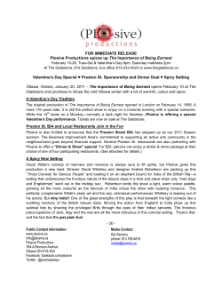 The Importance of Being Earnest (Media Kit)