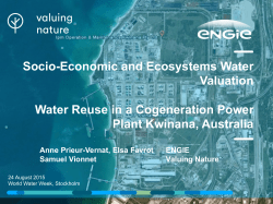 Socio-Economic and Ecosystems Water Valuation Water Reuse in a
