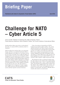 Challenge for NATO &ndash; Cyber Article 5