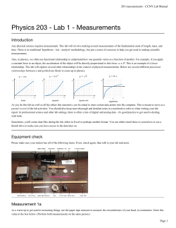 Measurement Lab - CCNY Physics Labs