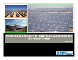 Modeling and Simulation of Photovoltaic Components of a Solar