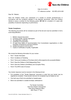 Date 16.12.2014 ITT reference number SCI