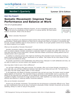 Somatic Movement: Improve Your Performance and Balance at Work