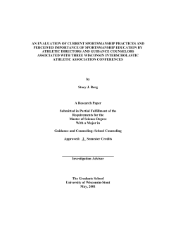 AN EVALUATION OF CURRENT SPORTSMANSHIP PRACTICES