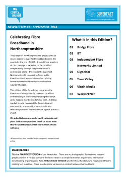 Broadband In - Superfast Northamptonshire