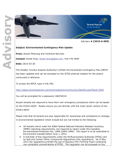 Advisory - Toronto Pearson Airport Community Portal