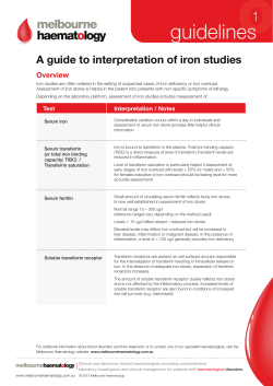 A guide to the interpretation of iron studies