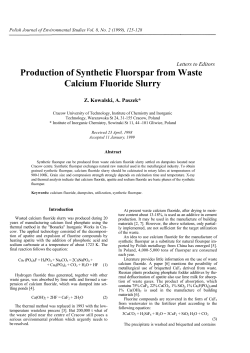 Production of Synthetic Fluorspar from Waste Calcium Fluoride Slurry