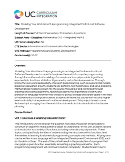 Title: Modeling Your World #math #programming: Integrated