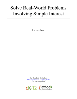 Solve Real-World Problems Involving Simple Interest