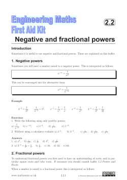 2.2 Negative and fractional powers