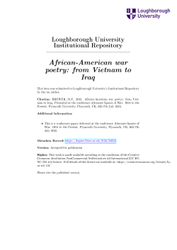 African-American war poetry: from Vietnam to Iraq
