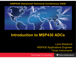 Introduction to MSP430 ADCs