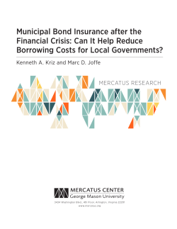Municipal Bond Insurance after the Financial Crisis: Can It Help