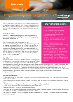 Interviews How To structure answers