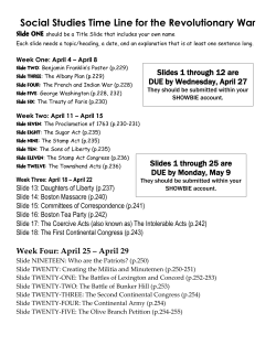 Social Studies Time Line for the Revolutionary War