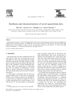 Synthesis and characterization of novel squarylium dyes
