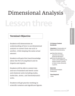 Dimensional Analysis