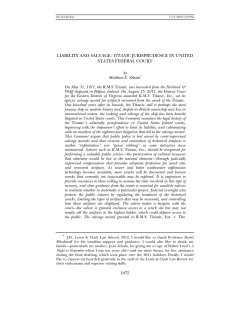 liability and salvage: titanic jurisprudence in united states federal court