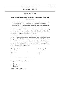 The Mineral and Petroleum Resources Development Draft